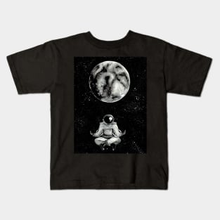 Meditating astronaut in space Kids T-Shirt